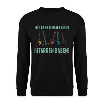 Gitarre Gitarrist - Unisex Pullover - Schwarz - Vorne - Alina (178cm) & Michal (187cm)