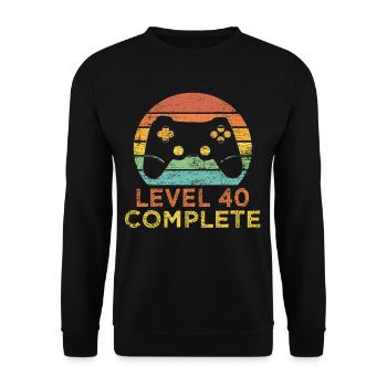 40th birthday gamer - Unisex Sweatshirt - black - Front - Alina (178cm) & Michal (187cm)