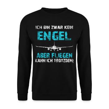 Pilot Fliegen - Unisex Pullover - Schwarz - Vorne - Alina (178cm) & Michal (187cm)
