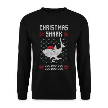 Requin de Noël moche Noël - Sweat-shirt Unisexe - noir - Devant - Alina (178cm) & Michal (187cm)