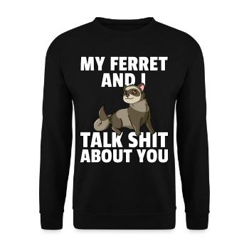 Furette douce drôle belette animal de compagnie - Sweat-shirt Unisexe - noir - Devant - Alina (178cm) & Michal (187cm)