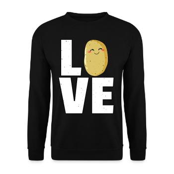 Erdäpfel Kartoffel Erdbirne Erpfi Pommes - Unisex Pullover - Schwarz - Vorne - Alina (178cm) & Michal (187cm)