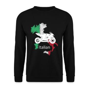 Sportbike Motorcycle Italy Map Art Gift - Unisex Sweatshirt - black - Front - Alina (178cm) & Michal (187cm)