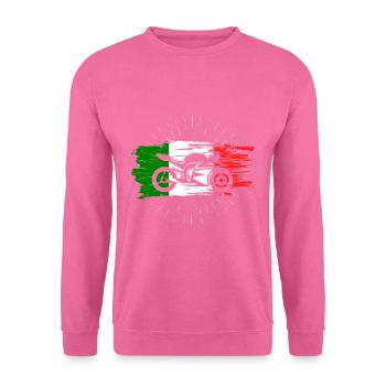 Retro Motorrad Italien Flagge Kunst Geschenk - Unisex Pullover - Pink - Vorne