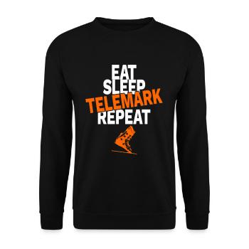 Telemark skiing nordic ski gift - Unisex Sweatshirt - black - Front - Alina (178cm) & Michal (187cm)
