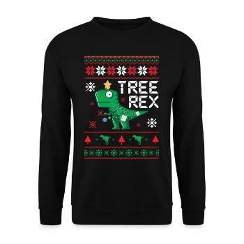 Tree Rex Tree Rex - Unisex Sweatshirt - black - Front - Alina (178cm) & Michal (187cm)