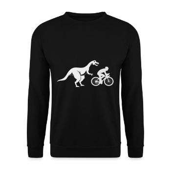 Brontosaure Dino cycliste sport cadeau d'art - Sweat-shirt Unisexe - noir - Devant - Alina (178cm) & Michal (187cm)