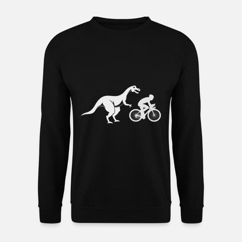 Brontosaurus Dino Radfahrer Sport Kunst Geschenk - Unisex Pullover - Schwarz