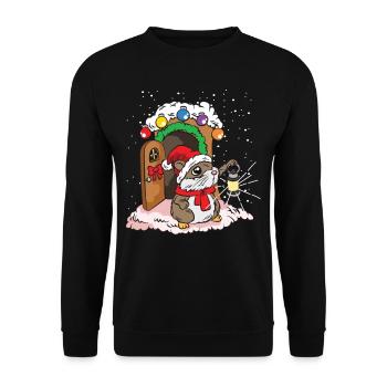 Maison de cochon d'Inde de hamster doux - Sweat-shirt Unisexe - noir - Devant - Alina (178cm) & Michal (187cm)