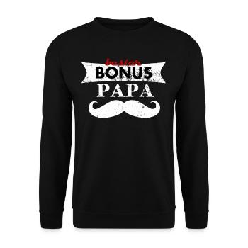 Beau-père cadeau papa bonus. - Sweat-shirt Unisexe - noir - Devant - Alina (178cm) & Michal (187cm)
