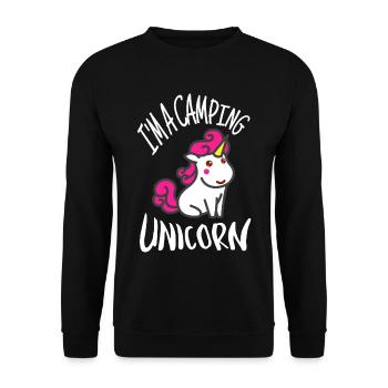 Je suis un cadeau pour enfants de campeur licorne - Sweat-shirt Unisexe - noir - Devant - Alina (178cm) & Michal (187cm)