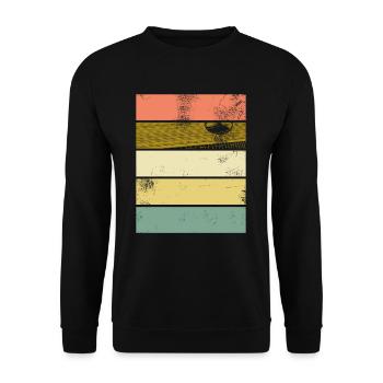 Zither lustiges retro vintage Design für Musiker - Unisex Pullover - Schwarz - Vorne - Alina (178cm) & Michal (187cm)