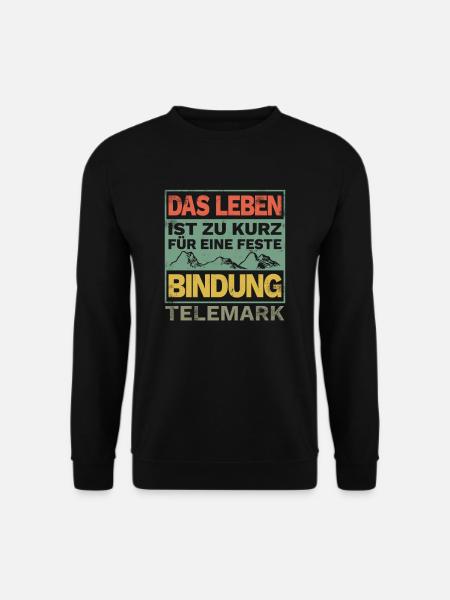 Telemark Free Heel Nordic Ski Retro Geschenk - Unisex Pullover - Schwarz