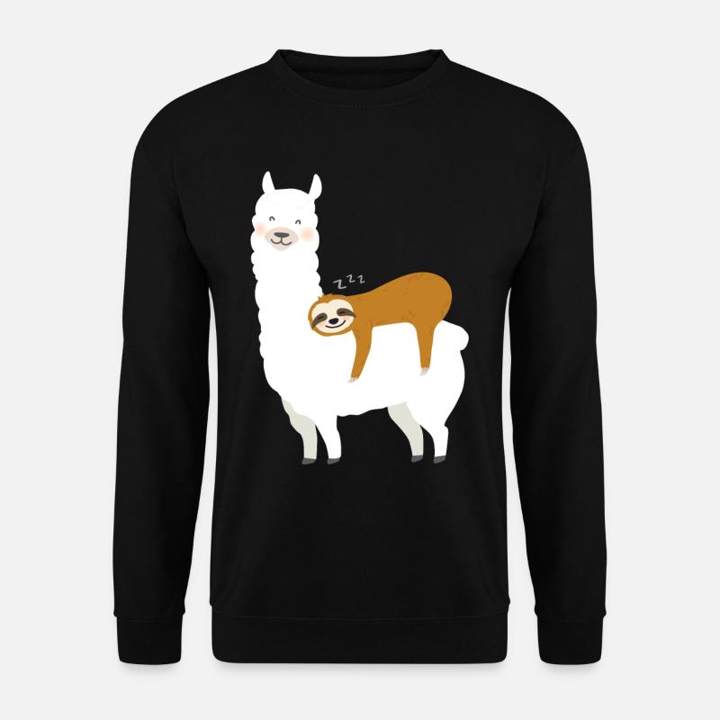 Sloth and alpaca - Unisex Sweatshirt - black
