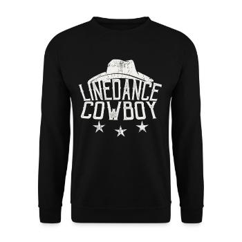 Linedance Cowboy Linedancer Gift - Unisex Sweatshirt - black - Front - Alina (178cm) & Michal (187cm)