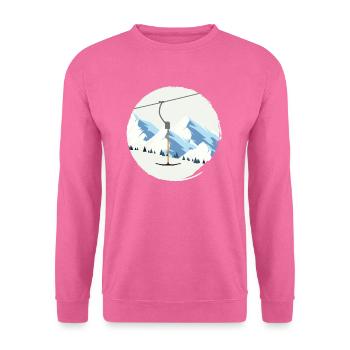 Skilift Winter Berge Bügellift Ankerlift Vintage - Unisex Pullover - Pink - Vorne