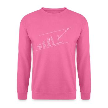 Skilift Evolution Skifahrer Ski Winter Urlaub Berg - Unisex Pullover - Pink - Vorne