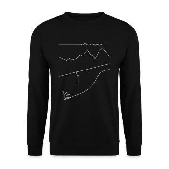 Téléski de montagne de snowboard Remorquage d’hiver - Sweat-shirt Unisexe - noir - Devant - Alina (178cm) & Michal (187cm)