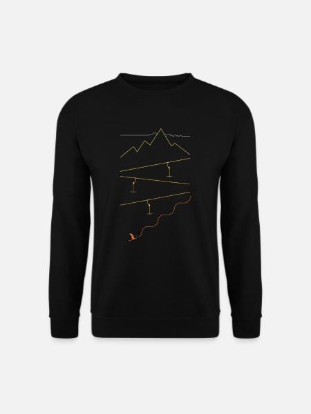 Modern Skifahrer Skilift Winter Urlaub - Unisex Pullover - Schwarz