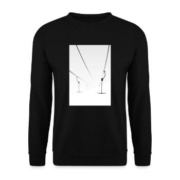Schlepplift Ankerlift Skilift Winterurlaub Ski - Unisex Pullover - Schwarz - Vorne - Alina (178cm) & Michal (187cm)