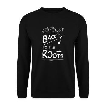 Schlepplift Back to the roots Alter Skilift Winter - Unisex Pullover - Schwarz - Vorne - Alina (178cm) & Michal (187cm)