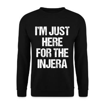 I'm just here for The Injera Habesha Ethiopian - Unisex Pullover - Schwarz - Vorne - Alina (178cm) & Michal (187cm)