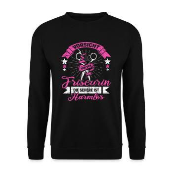 Hairdresser harmless - Unisex Sweatshirt - black - Front - Alina (178cm) & Michal (187cm)
