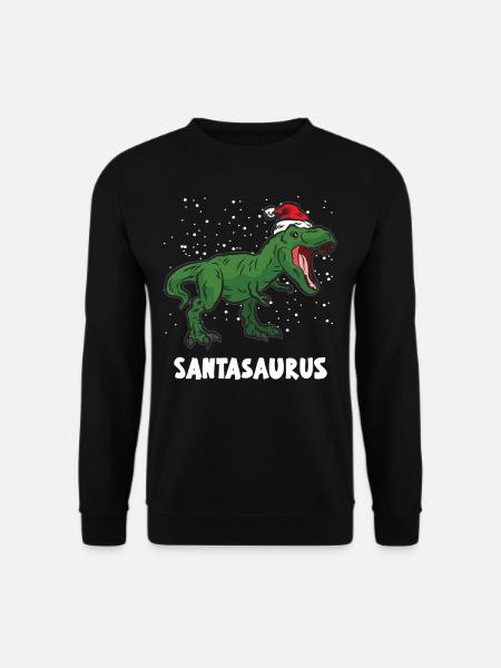SANTASAURUS Dino Dinosaurier Weihnachten Humor - Unisex Pullover - Schwarz