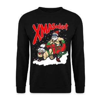 XMASochist Christmas Masochist BDSM Sadomaso - Unisex Sweatshirt - black - Front - Alina (178cm) & Michal (187cm)