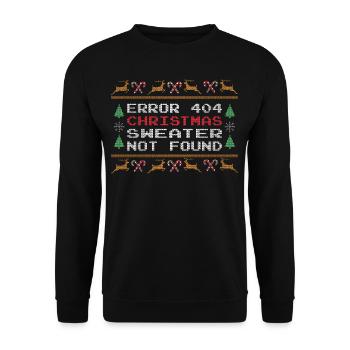 Error 404 Christmas Sweater not found - Unisex Sweatshirt - black - Front - Alina (178cm) & Michal (187cm)