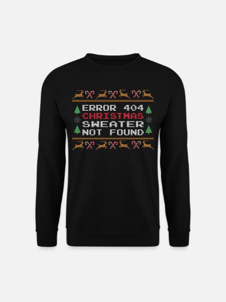 Error 404 Christmas Sweater not found - Unisex Sweatshirt - black
