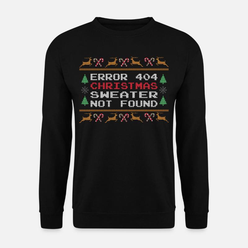 Error 404 Christmas Sweater not found - Unisex Sweatshirt - black