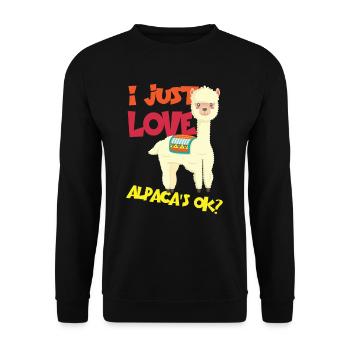 Alpaca Love Alpaca Alpaca - Unisex Sweatshirt - black - Front - Alina (178cm) & Michal (187cm)