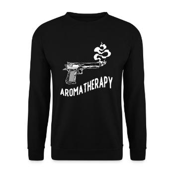 Aromtherapy Waffe Rauch Schützen Geschenk - Unisex Pullover - Schwarz - Vorne - Alina (178cm) & Michal (187cm)