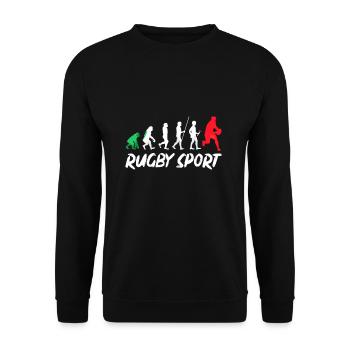 Rugby Sport Evolution Geschichte Geschenk Design - Unisex Pullover - Schwarz - Vorne - Alina (178cm) & Michal (187cm)