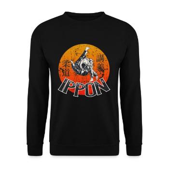 Ippon Judo Judoka Kaempfer - Unisex Pullover - Schwarz - Vorne - Alina (178cm) & Michal (187cm)