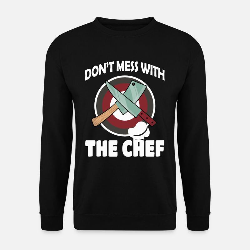 Leg dich nicht mit dem Koch an - Unisex Pullover - Schwarz
