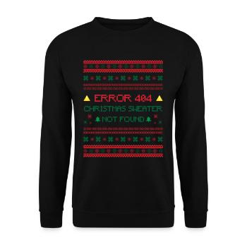 Error 404 Christmas Sweater Not Found Humor - Unisex Sweatshirt - black - Front - Alina (178cm) & Michal (187cm)