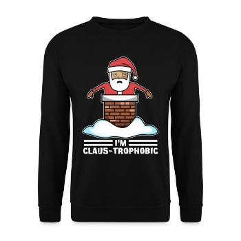 Weihnachtsmann Schornstein Im Claus-trophobic - Unisex Pullover - Schwarz - Vorne - Alina (178cm) & Michal (187cm)