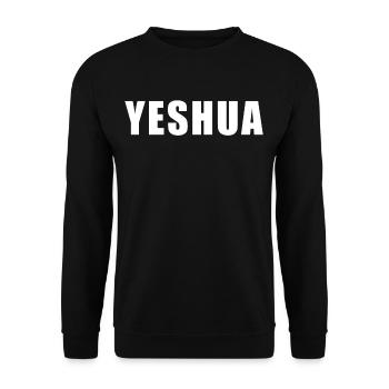 Yeshua - Hebrew Name of Jesus - Christian - Unisex Pullover - Schwarz - Vorne - Alina (178cm) & Michal (187cm)