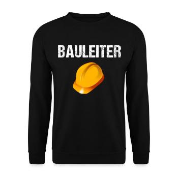 Bauleiter | Bauarbeiter Bau Baustelle - Unisex Pullover - Schwarz - Vorne - Alina (178cm) & Michal (187cm)