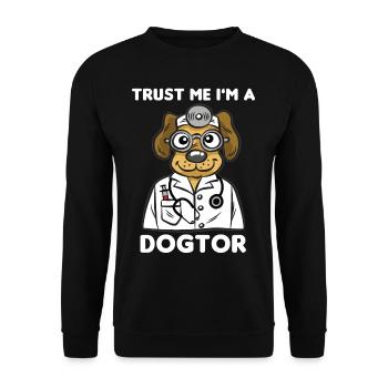 TRUST ME I AM A DOGTOR Dog Doctor Doctor Humor - Unisex Sweatshirt - black - Front - Alina (178cm) & Michal (187cm)