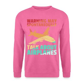 Flugzeug Flieger Pilot Fliegen Retro - Unisex Pullover - Pink - Vorne