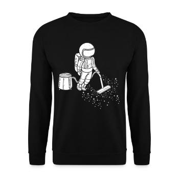 Astronaut Astronaut Space Galaxy - Unisex Sweatshirt - black - Front - Alina (178cm) & Michal (187cm)