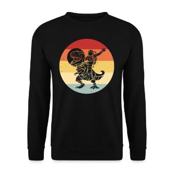 Dinosaures Astronaute Cosmos Rétro - Sweat-shirt Unisexe - noir - Devant - Alina (178cm) & Michal (187cm)
