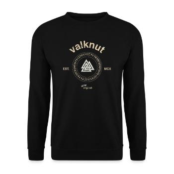 Viking Valknut Odin Knot Wotan Norse Mythology - Unisex Sweatshirt - black - Front - Alina (178cm) & Michal (187cm)