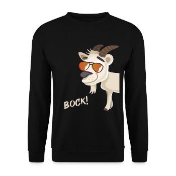 Bock with sunglasses - Unisex Sweatshirt - black - Front - Alina (178cm) & Michal (187cm)