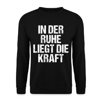 In der Ruhe liegt die Kraft - Unisex Pullover - Schwarz - Vorne - Alina (178cm) & Michal (187cm)