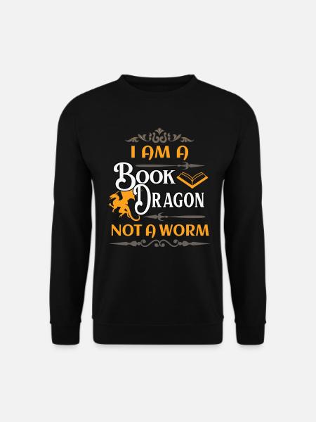 Livres dragon lecture ver fantasy romans fan - Sweat-shirt Unisexe - noir