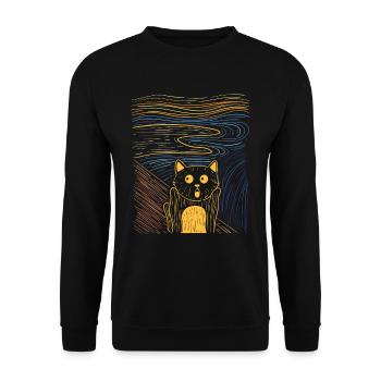 Le chat de la peinture de chat parodie - Sweat-shirt Unisexe - noir - Devant - Alina (178cm) & Michal (187cm)